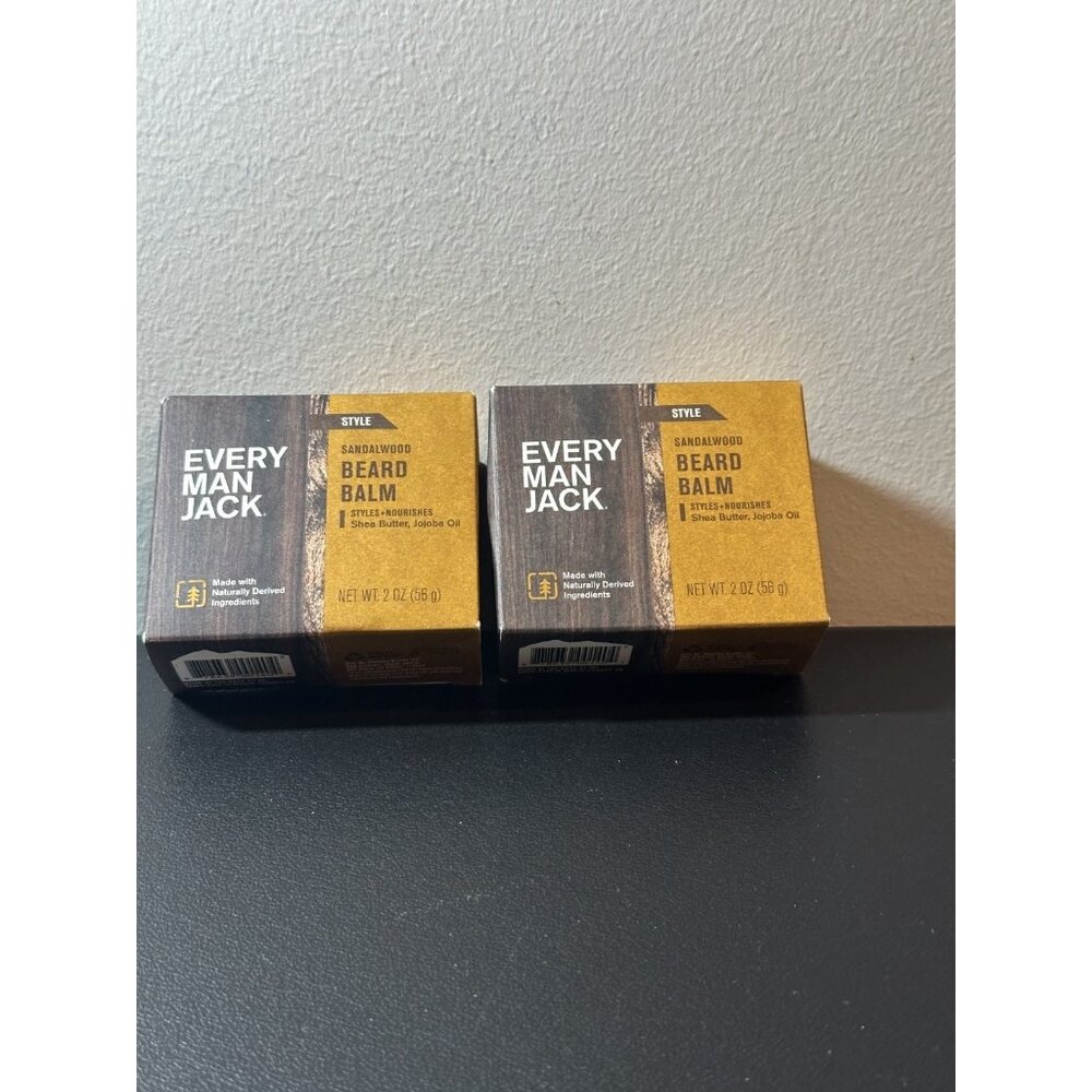 New Every‎ Man Jack Beard Balm Grooming Sandalwood Pack of 2